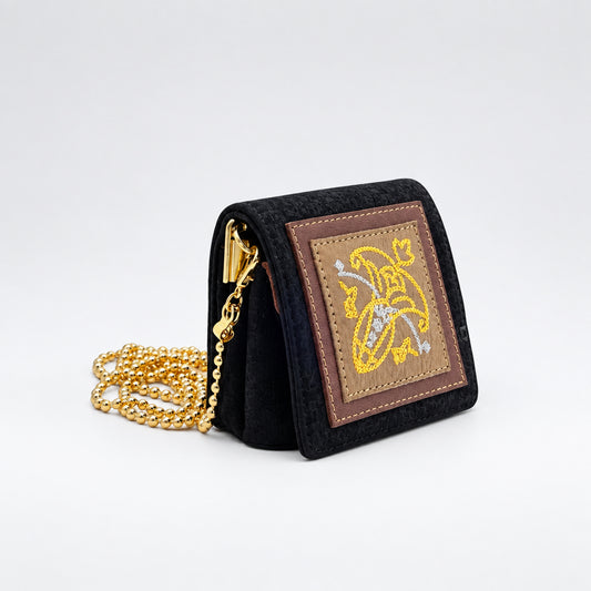 MOQUIP MINI PURSE embroidery D.NAVY