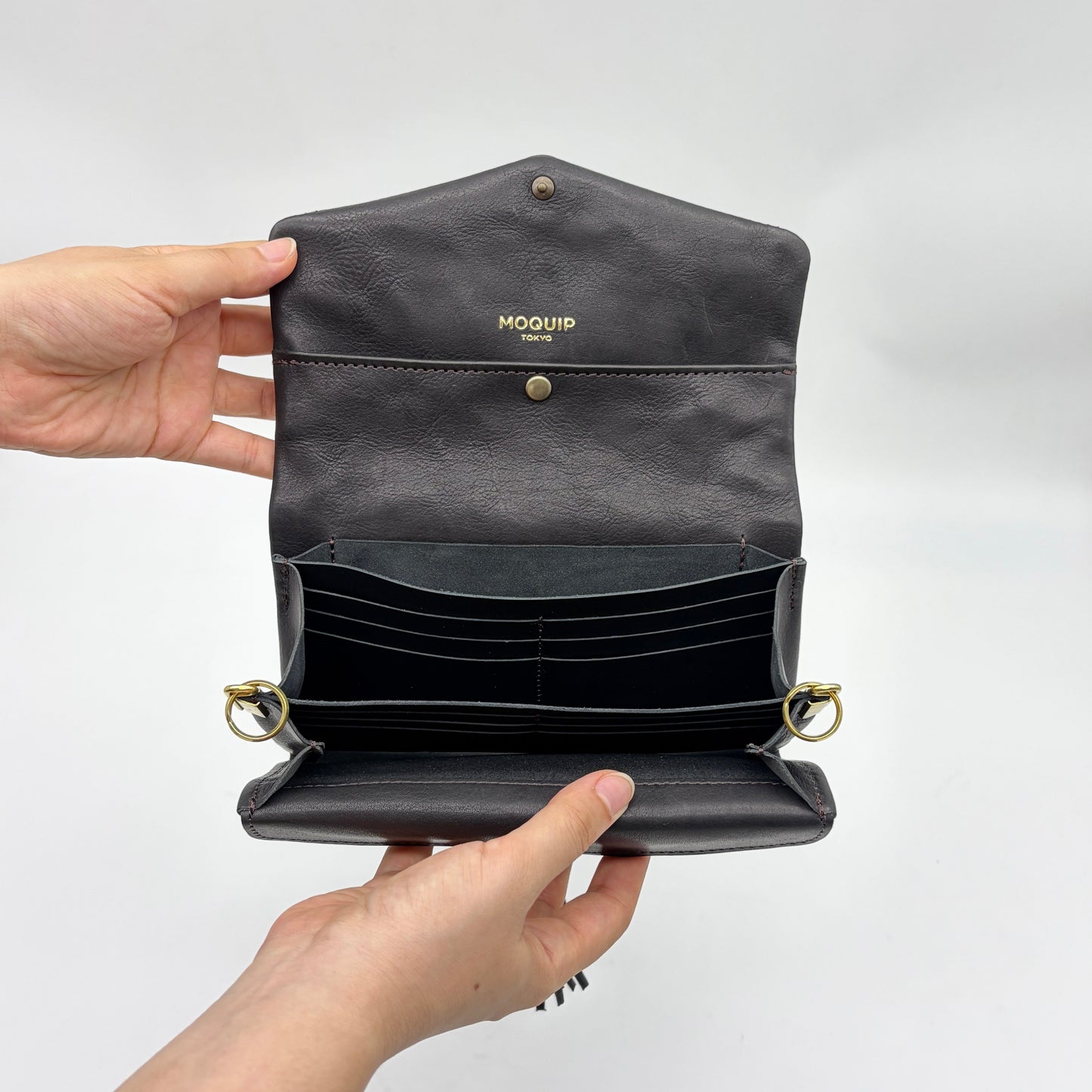 MOQUIP PURSE calf galuchat tassel BLACK