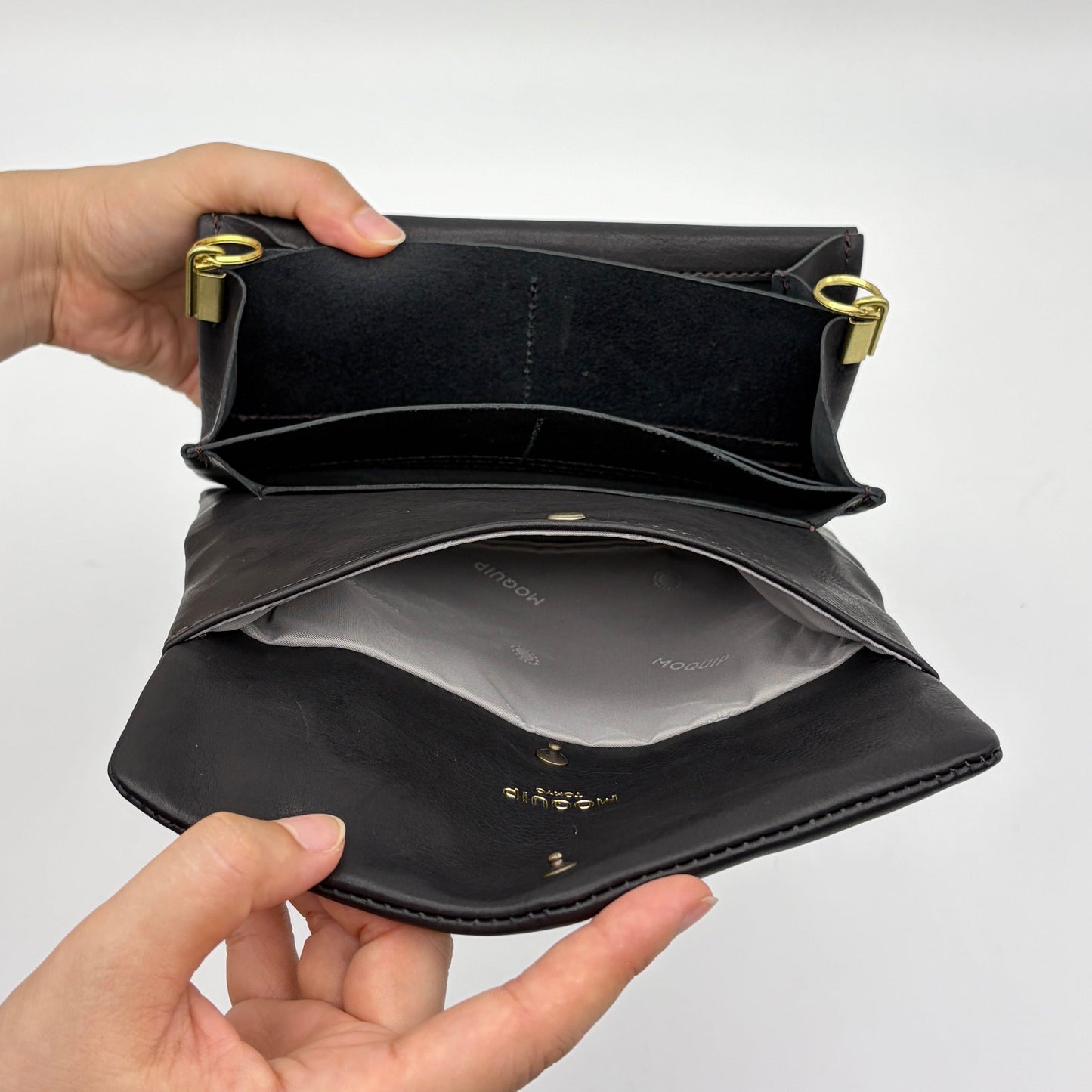 MOQUIP PURSE calf galuchat tassel BLACK
