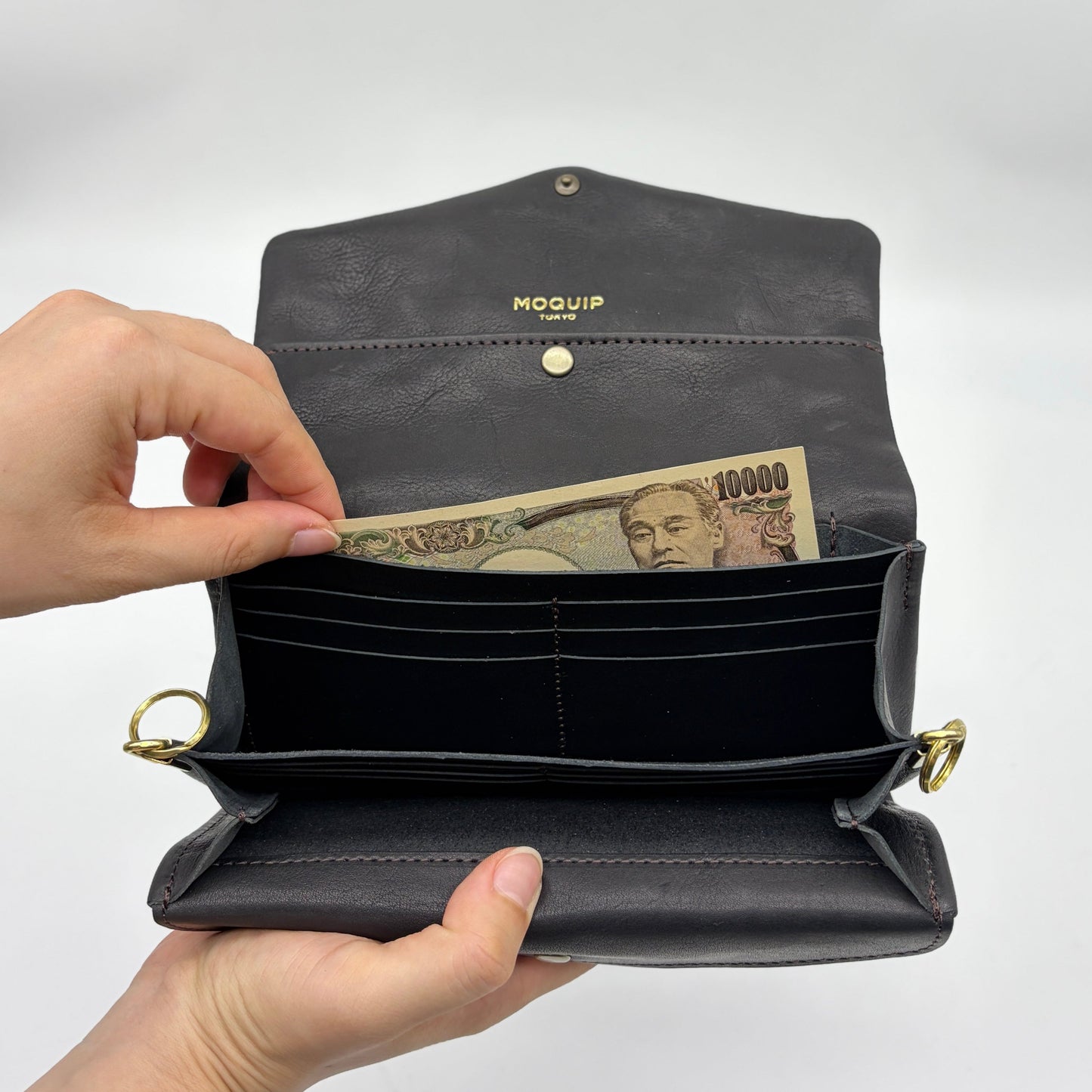 MOQUIP PURSE calf galuchat tassel BLACK