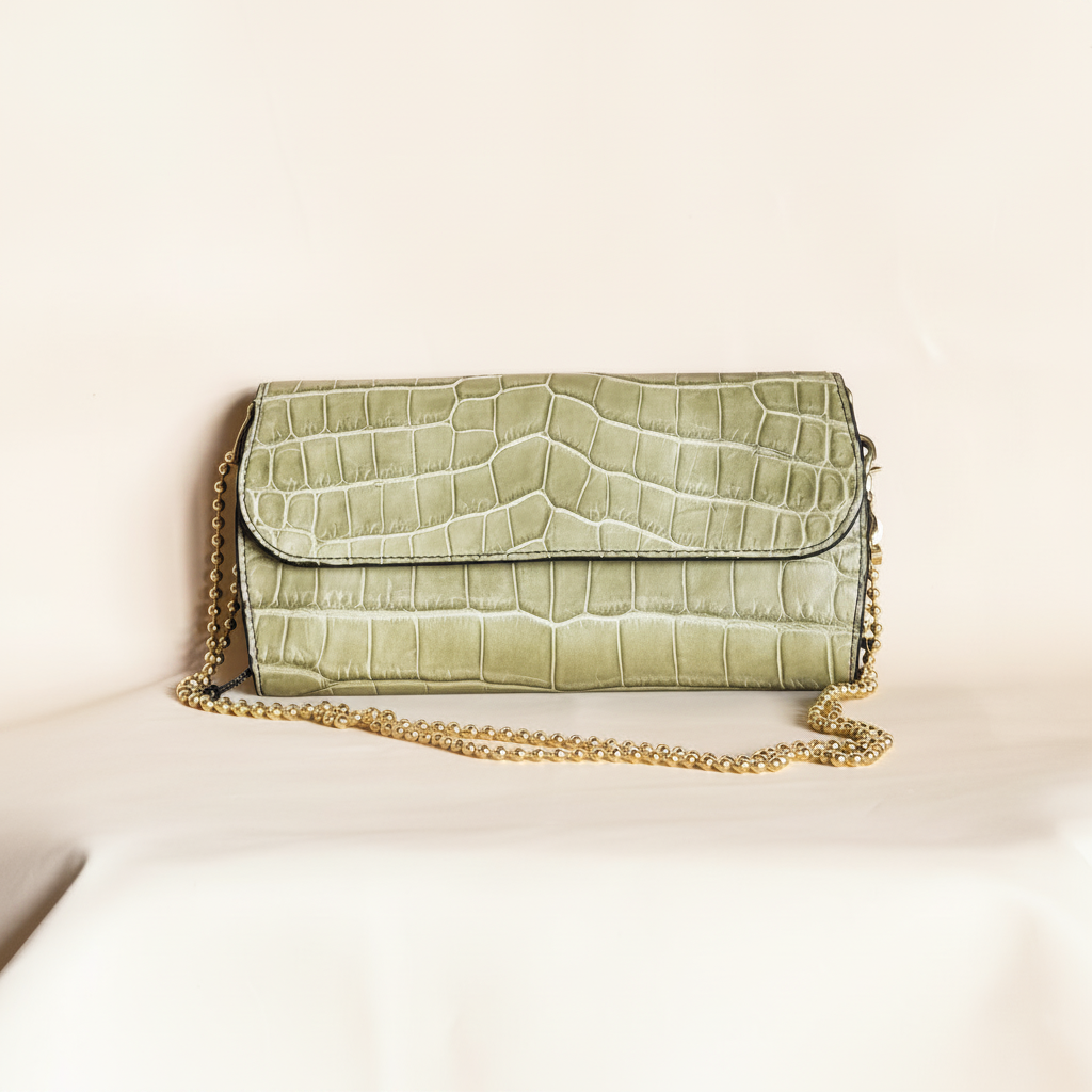 MOQUIP CROCODILE oval scope wallet GREEN