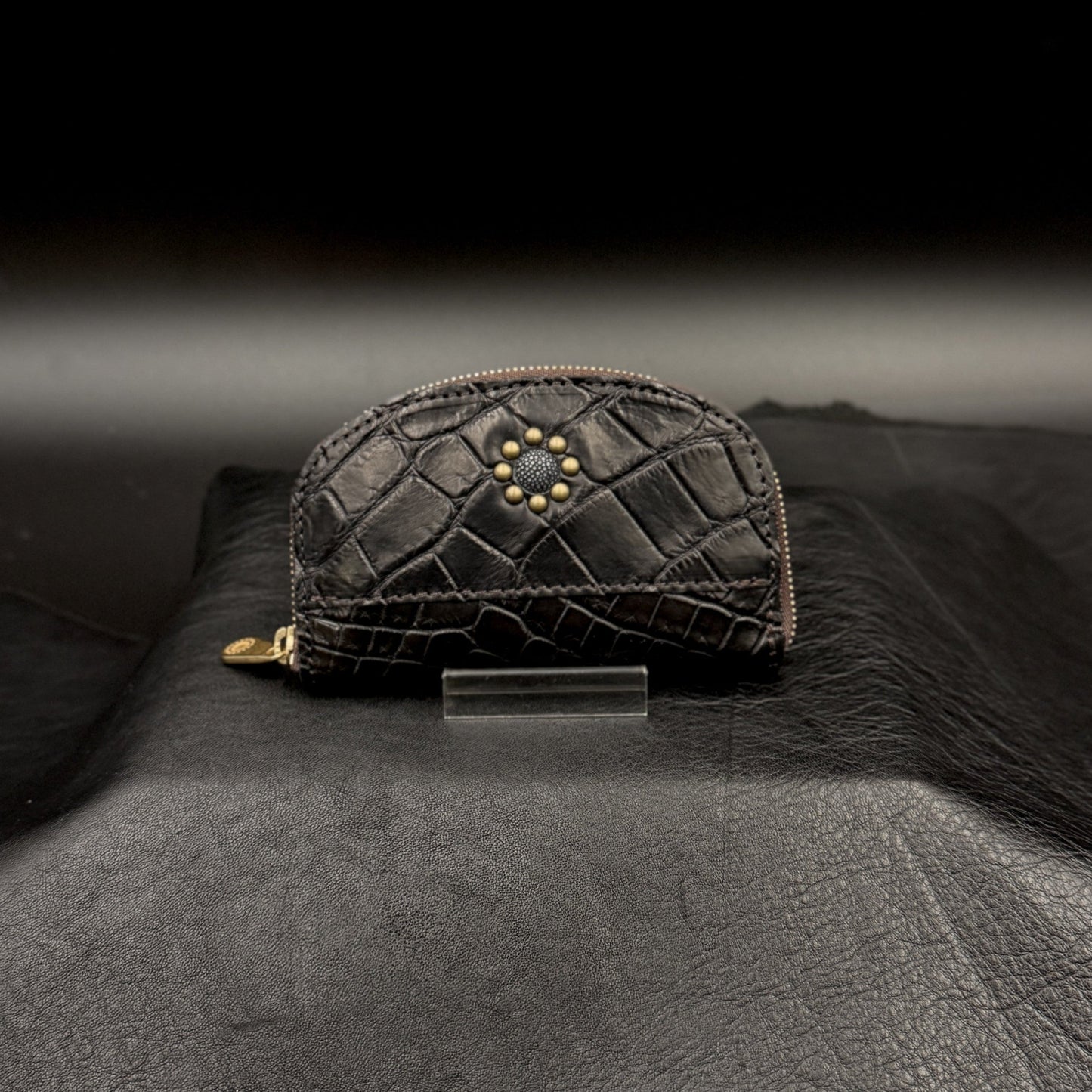 MOQUIP CROCODILE piccolo wallet BLACK