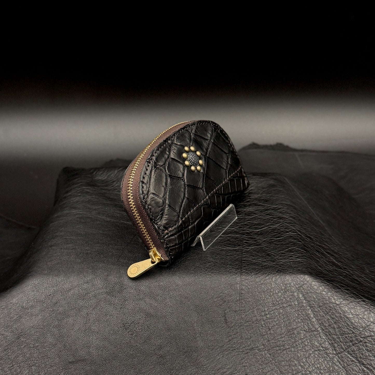 MOQUIP CROCODILE piccolo wallet BLACK