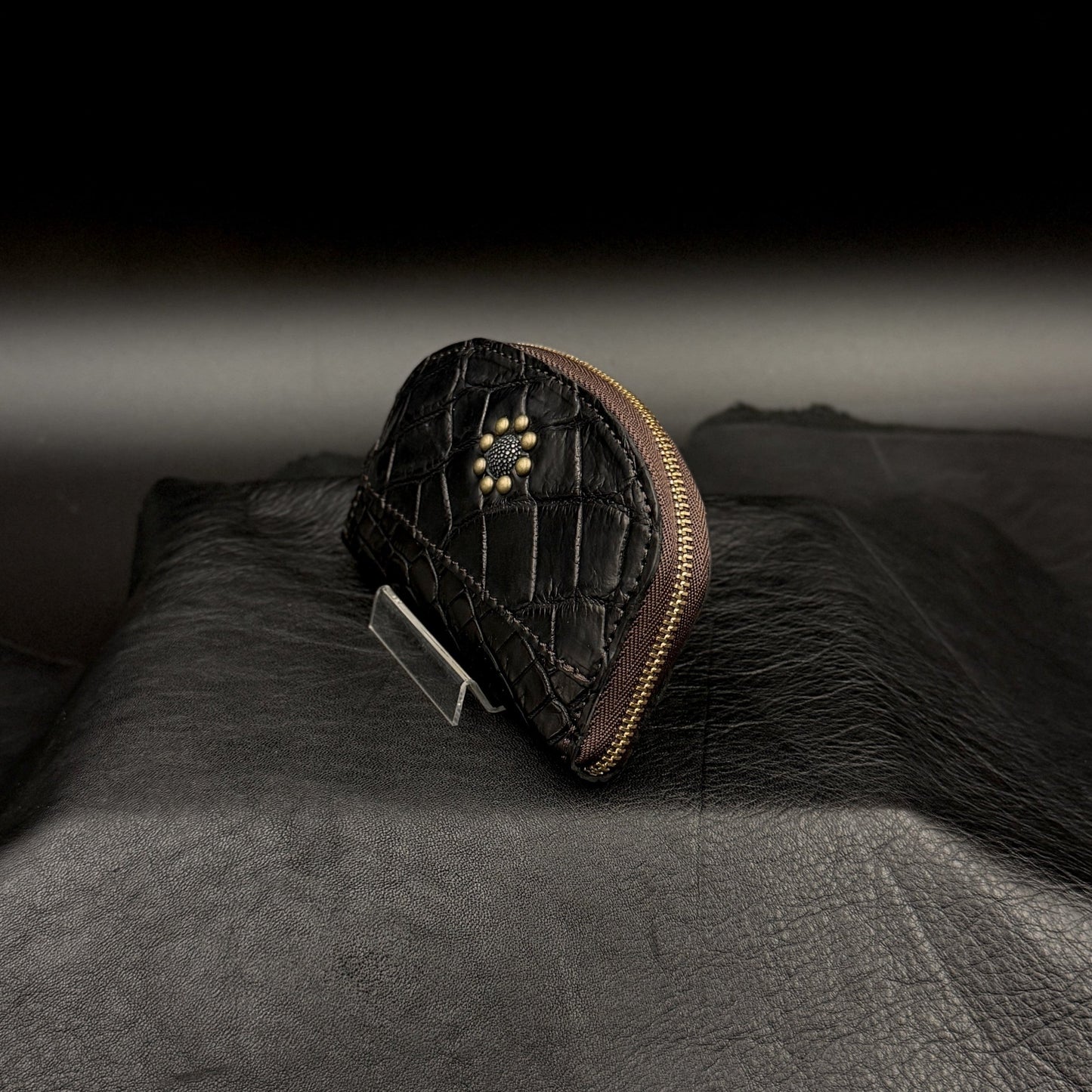 MOQUIP CROCODILE piccolo wallet BLACK