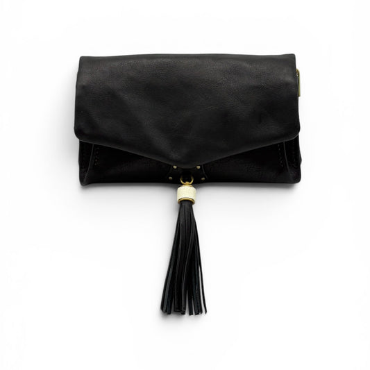 MOQUIP PURSE calf galuchat tassel BLACK