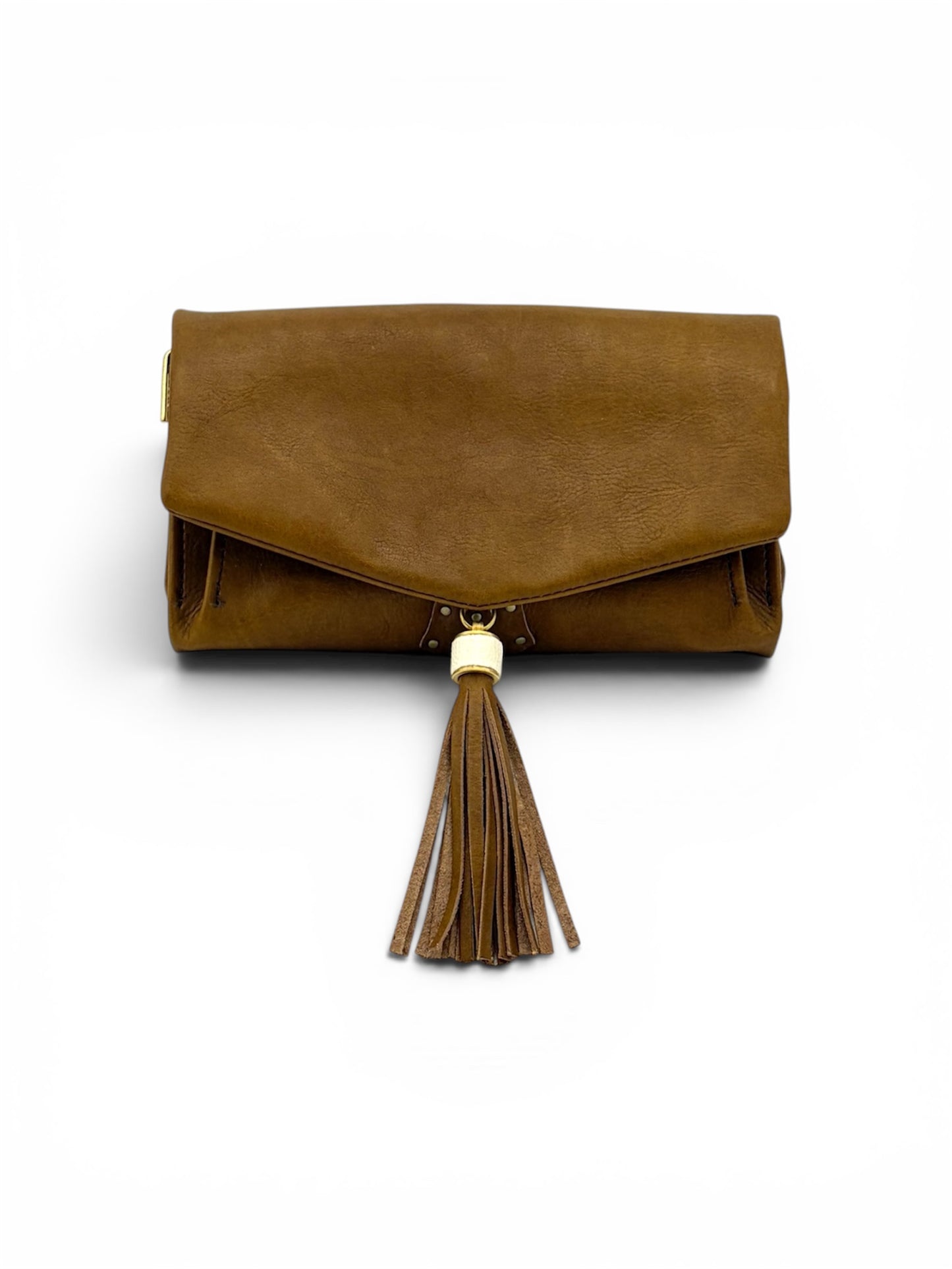 MOQUIP PURSE calf galuchat tassel KHAKI