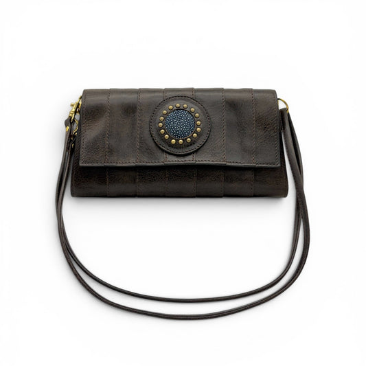 MOQUIP CLUTCH WALLET galuchat Horsehide D. BROWN