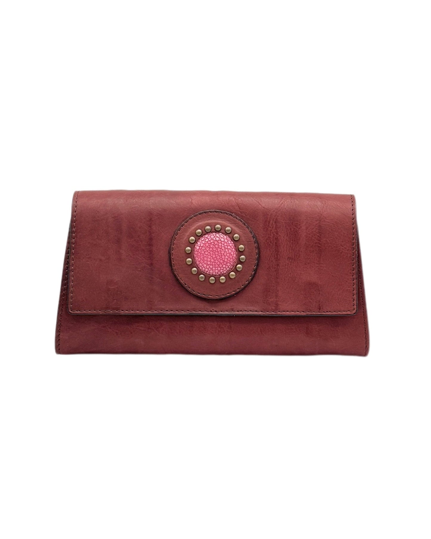 MOQUIP CLUTCH WALLET galuchat CALFSKIN WINE